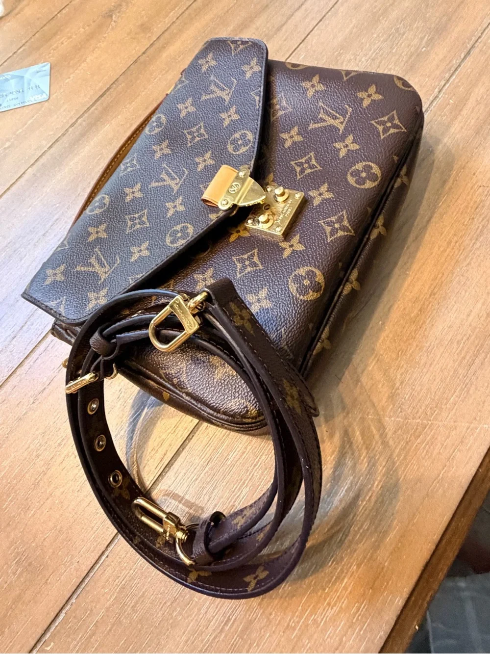 Louis Vuitton Brown Monogram Crossbody Bag with Gold Hardware